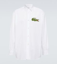 Рубашка из хлопкового поплина с логотипом x lacoste Comme Des Garçons Shirt, белый