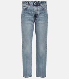 Прямые джинсы со средней посадкой и перекрученными швами Toteme, синий