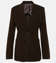 Однобортный хлопковый пиджак Toteme, коричневый