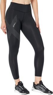 Брюки Motion Mid-Rise Compression 7/8 Tights 2XU, цвет Black/Dotted Reflective Logo