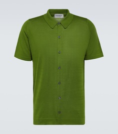 Рубашка из хлопка в стиле фольке John Smedley, зеленый