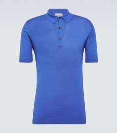 Рубашка-поло adrian из хлопка John Smedley, синий