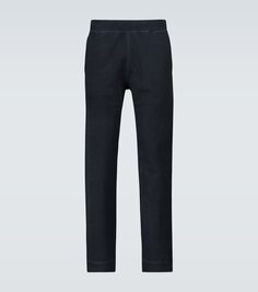 Хлопковые спортивные брюки с завязками на спине Sunspel, черный