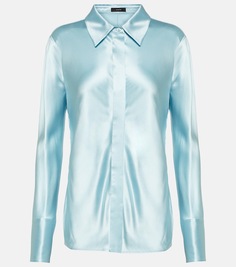 Рубашка из шелкового атласа brunel Joseph, синий
