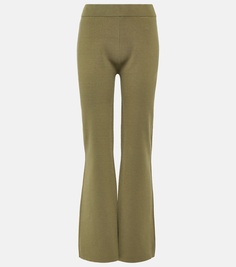 Расклешенные брюки из эластичного шелка Joseph, зеленый