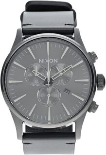 Часы Sentry Chrono Leather Nixon, цвет All Gunmetal/Black