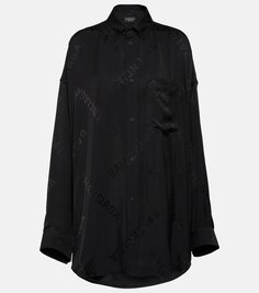 Струящаяся рубашка bal по диагонали Balenciaga, черный