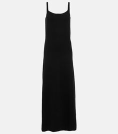 Кашемировое платье макси с шарфом Toteme, черный