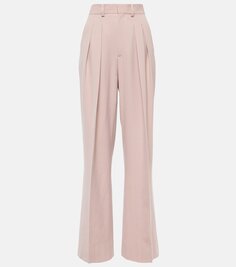 Широкие брюки с высокой посадкой Victoria Beckham, розовый