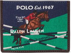 Кошелек Equestrian Canvas &amp; Leather Card Case Polo Ralph Lauren, цвет Newport Navy