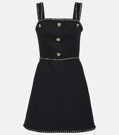 Украшенное твидовое мини-платье Alexander Mcqueen, черный