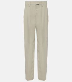 Широкие брюки из твила Brunello Cucinelli, серый