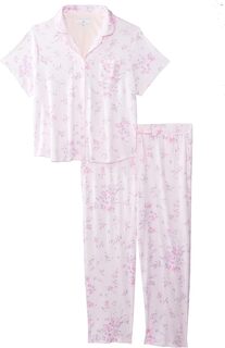 Плюс размер Пижама для подруги с короткими рукавами и принтом Karen Neuburger, цвет Sweet Sunday Floral