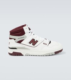 Кожаные высокие кеды 650р New Balance, белый