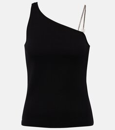 Асимметричный топ из хлопкового джерси Givenchy, черный