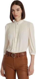 Блуза из жоржета со складками для миниатюрных размеров LAUREN Ralph Lauren, цвет Mascarpone Cream