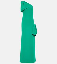 Платье на одно плечо с драпировкой Elie Saab, зеленый