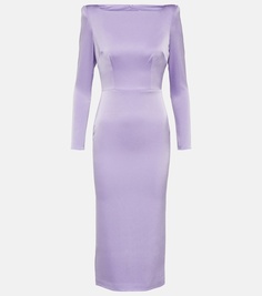 Мини-платье из атласного крепа Alex Perry, фиолетовый