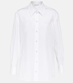 Рубашка из хлопкового поплина Alexander Mcqueen, белый