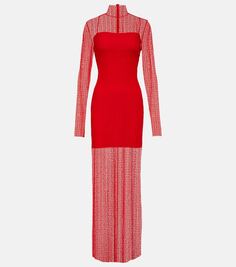 Кружевное платье макси 4g Givenchy, красный