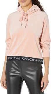 Укороченная худи с лентой с логотипом Calvin Klein, цвет Blush