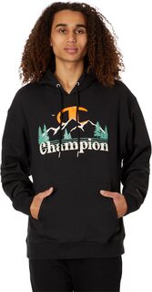 Классический флисовый пуловер с капюшоном Champion, черный