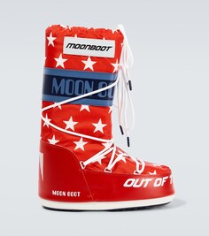 Ретробайкерские зимние ботинки icon Moon Boot, красный