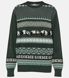 Жаккардовый свитер x suna fujita из смесовой шерсти Loewe, мультиколор