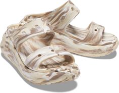 Босоножки Classic Crush Sandal Crocs, цвет Bone/Multi Marbled