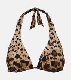 Лиф бикини с леопардовым принтом Dolce&amp;Gabbana, мультиколор