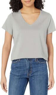 HUE Женская футболка для сна с короткими рукавами и v-образным вырезом, цвет Frost Gray