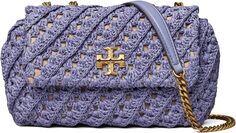 Маленькая трансформируемая сумка через плечо Kira крючком Tory Burch, цвет Dark Lotus