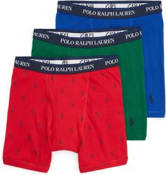 Комплект из 3 трусов-боксеров классического кроя Polo Ralph Lauren, цвет RL2000 Red w/Cruise Navy AOPP/Vermont Green/Rugby Royal
