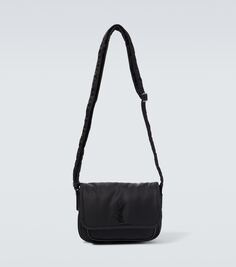 Маленькая сумка-мессенджер niki с кожаной отделкой Saint Laurent, черный