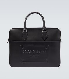 Портфель из тисненой кожи Dolce&amp;Gabbana, черный