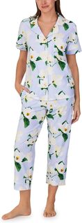 Укороченная пижама из органического хлопка с короткими рукавами Bedhead PJs, цвет Magnolia Blossom