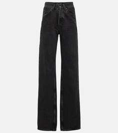 Широкие джинсы со средней посадкой Saint Laurent, черный