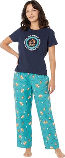 Миниатюрный весенний пижамный комплект для сна L.L.Bean, цвет Blue/Green S&apos;mores L.L.Bean®
