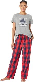 Весенний пижамный комплект для сна L.L.Bean, цвет Bright Red Plaid L.L.Bean®