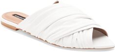 Сандалии на плоской подошве Arian Leather Flat BCBGMAXAZRIA, цвет Optic White