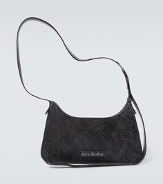 Миниатюрная кожаная сумка через плечо platt Acne Studios, черный