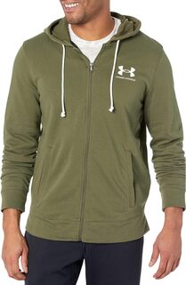 Толстовка с молнией на всю грудь Rival Terry Under Armour, цвет Marine Olive Drab Green/Onyx White