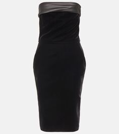 Мини-платье без бретелек Saint Laurent, черный