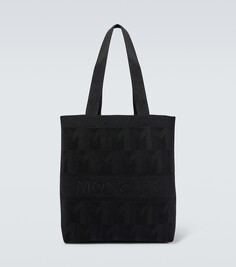Вязаная сумка-тоут с логотипом Moncler, черный