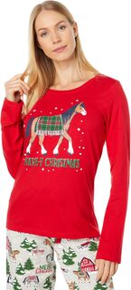 Рождественская футболка с длинными рукавами в стиле кантри Little Blue House by Hatley, красный