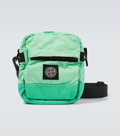 Холщовая сумка-мессенджер с логотипом Stone Island, зеленый