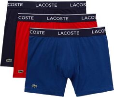 Повседневные классические трусы-боксеры, 3 шт. Lacoste, цвет Navy Blue/Red/Methylene