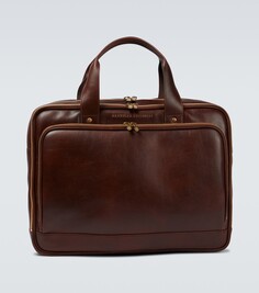 Кожаный портфель Brunello Cucinelli, коричневый
