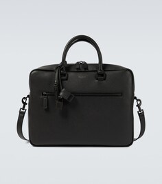 Кожаный портфель sac de jour Saint Laurent, черный