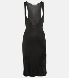 Мини-платье без рукавов Saint Laurent, черный